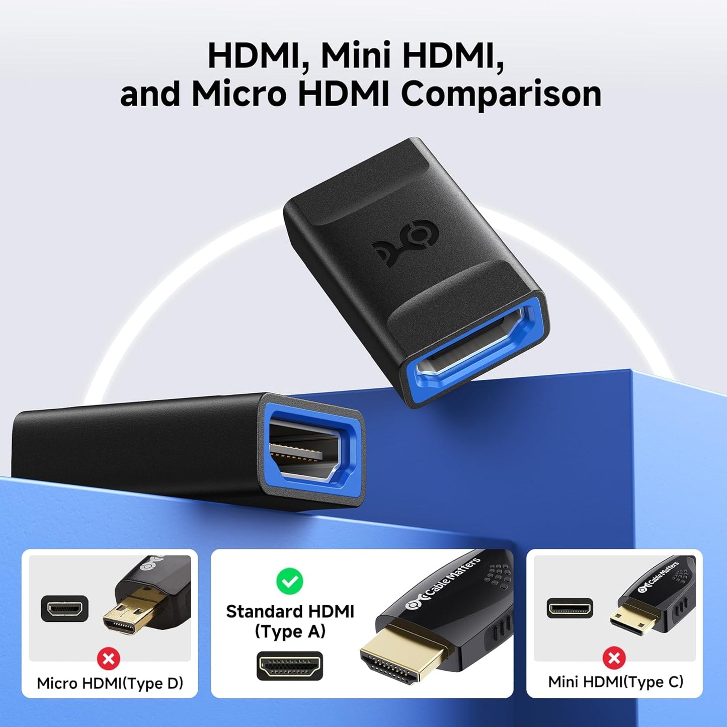 Cable Matters 8K HDMI Coupler 48Gbps 8K@60Hz 4K@240Hz HDR Support Black NEW