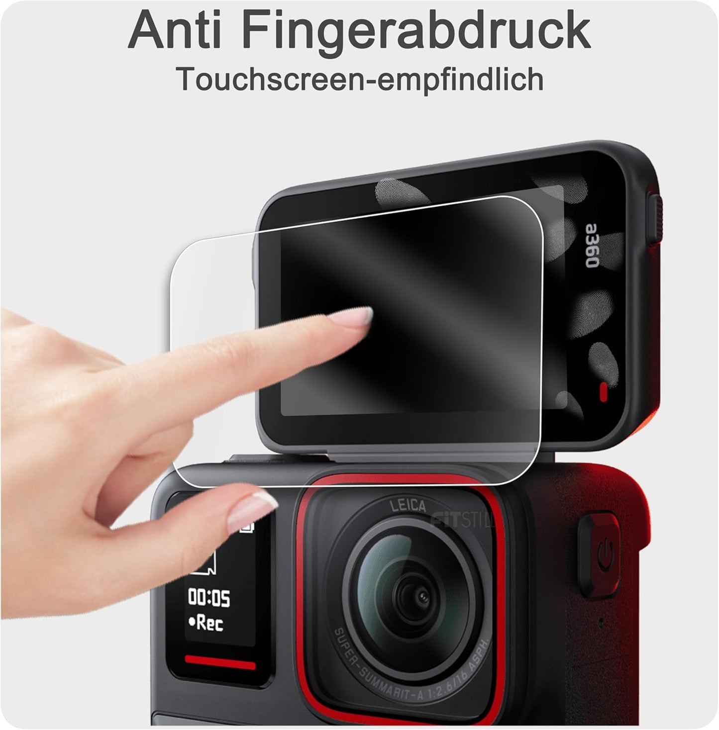 FiTSTILL Tempered Glass Screen Protector for INSTA 360 Ace Pro Camera NEW