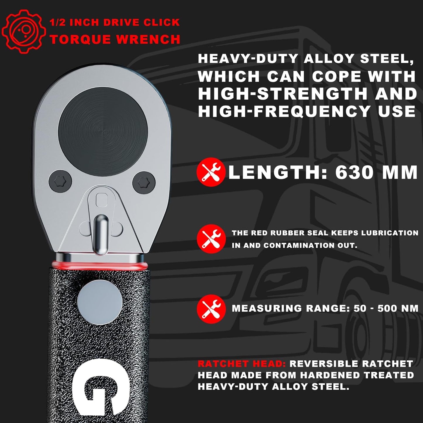 Aiourx 3/4" Drive Click Torque Wrench 50-500 Nm Automotive Maintenance DEMO