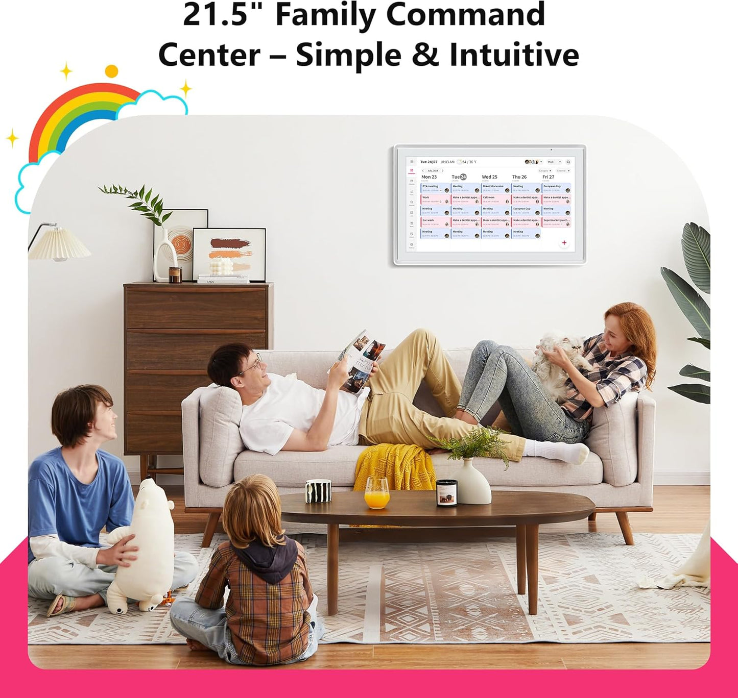 BIGASUO 21.5" Digital Calendar Smart Touchscreen Interactive Display DEMO