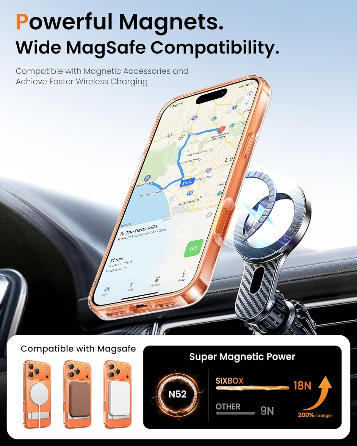 SIXBOX Clear Basic Cases Magnetic Phone Case with Stand for iPhone 17 Pro DEMO