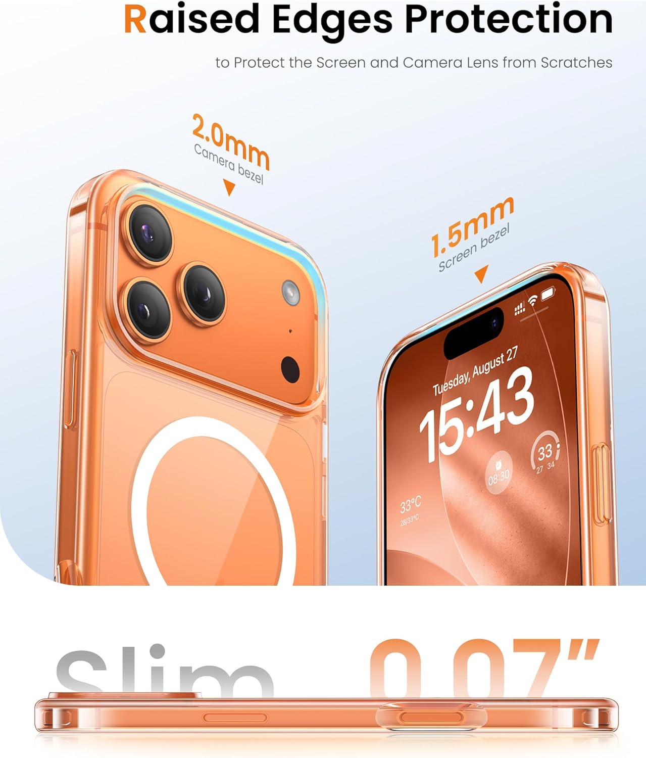 SIXBOX Clear Basic Cases Magnetic Phone Case with Stand for iPhone 17 Pro DEMO
