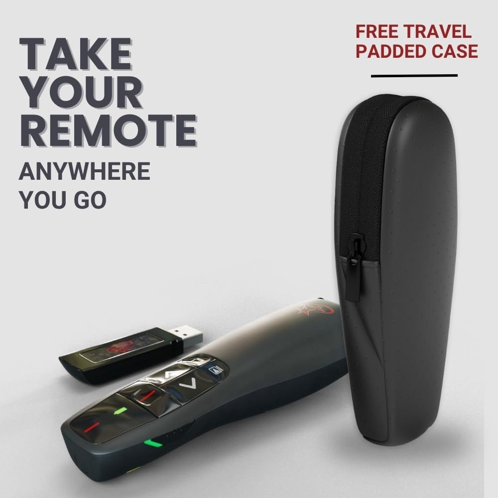 Red Star Tec Wireless Presentation Remote Clicker, Black, 1 Pack, for DEMO