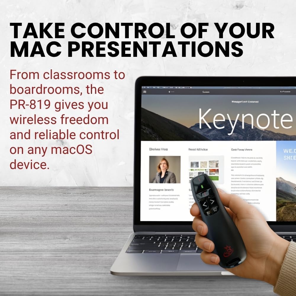 Red Star Tec Wireless Presentation Remote Clicker, Black, 1 Pack, for DEMO