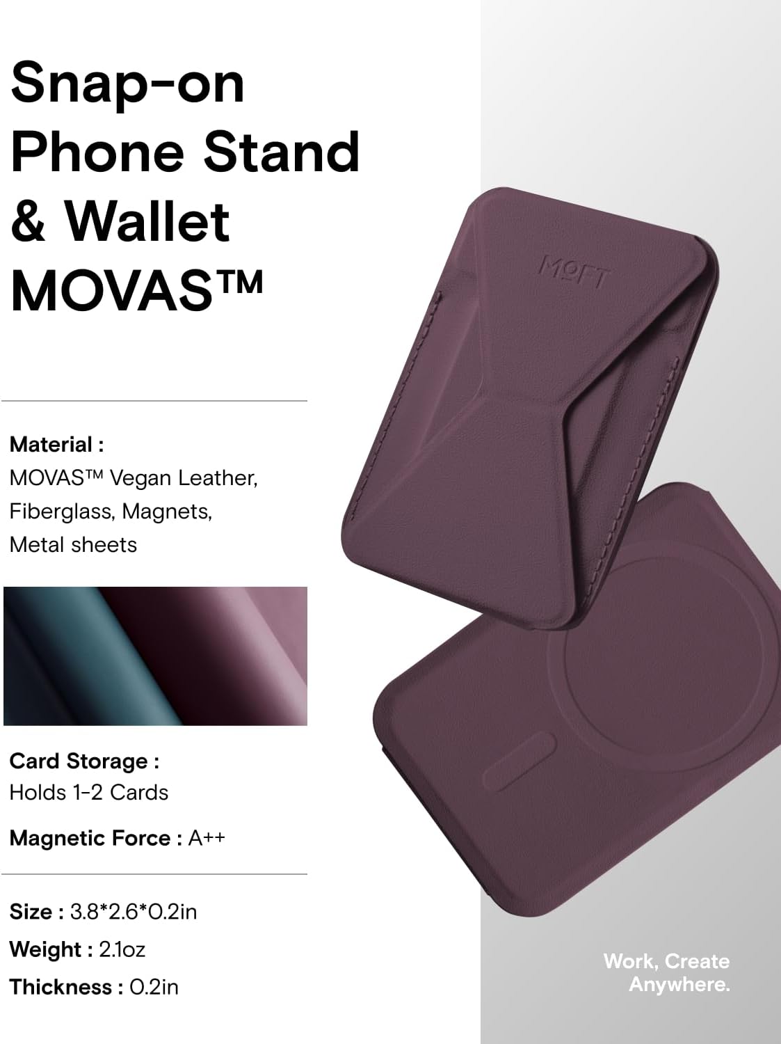 MOFT Magsafe Wallet Stand Phone Holder Adjustable Adhesive Card Blackberry NEW