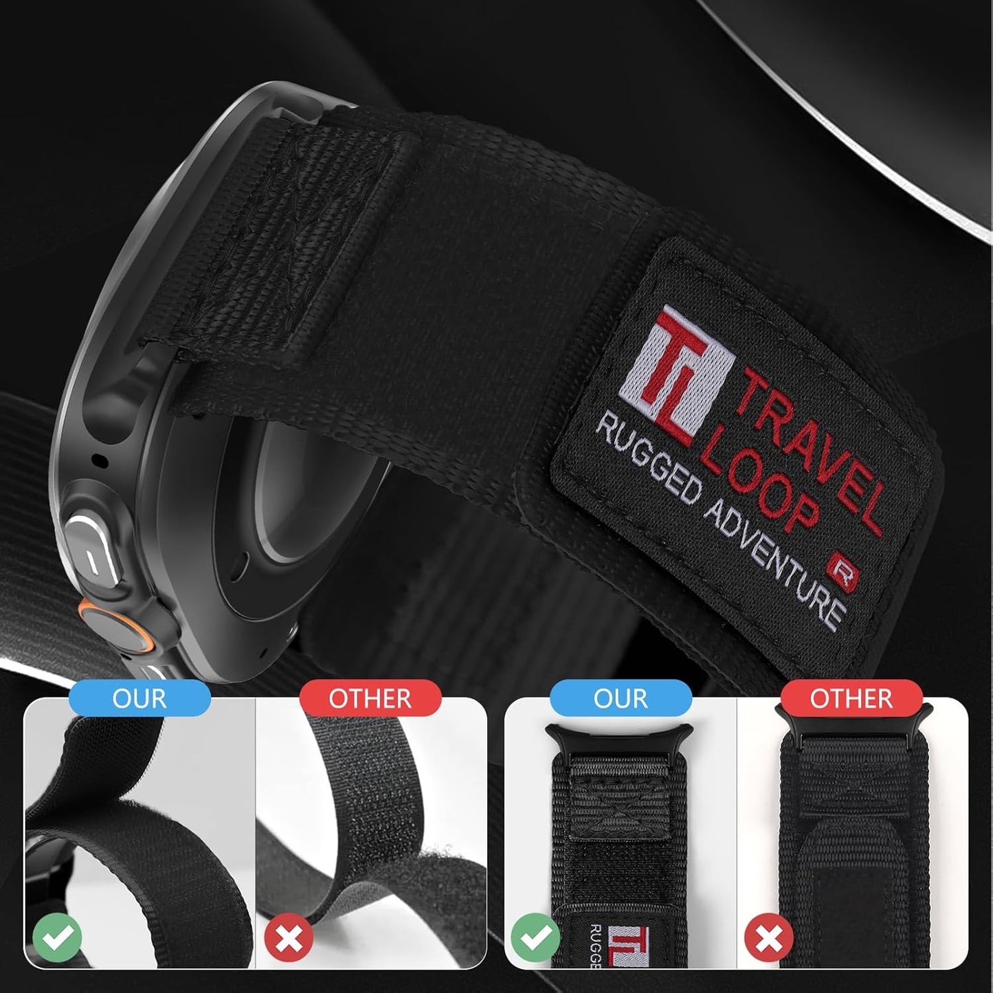 MYAPULUA Rugged Nylon Smartwatch Replacement Bands for Samsung Galaxy Watch NEW