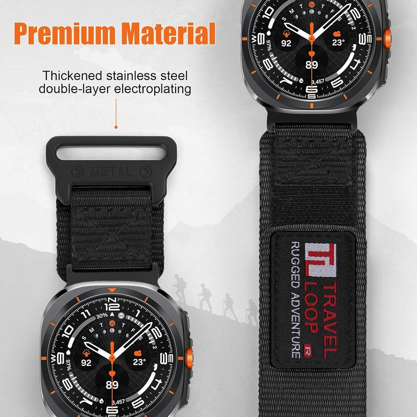 MYAPULUA Rugged Nylon Smartwatch Replacement Bands for Samsung Galaxy Watch NEW