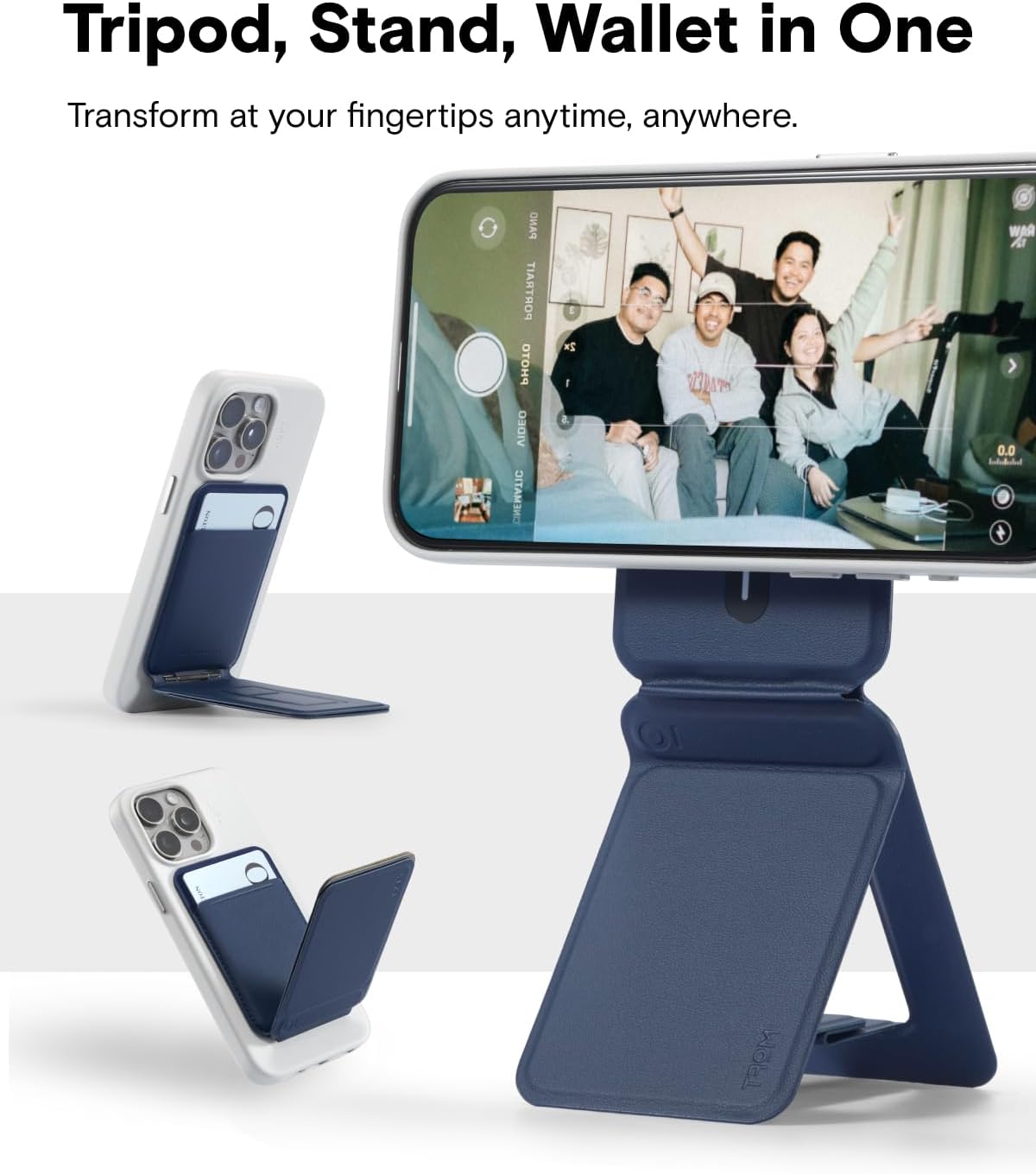 MOFT Navy Tripods Blue Lightweight Portable Phone Tripod Wallet with Card NEW