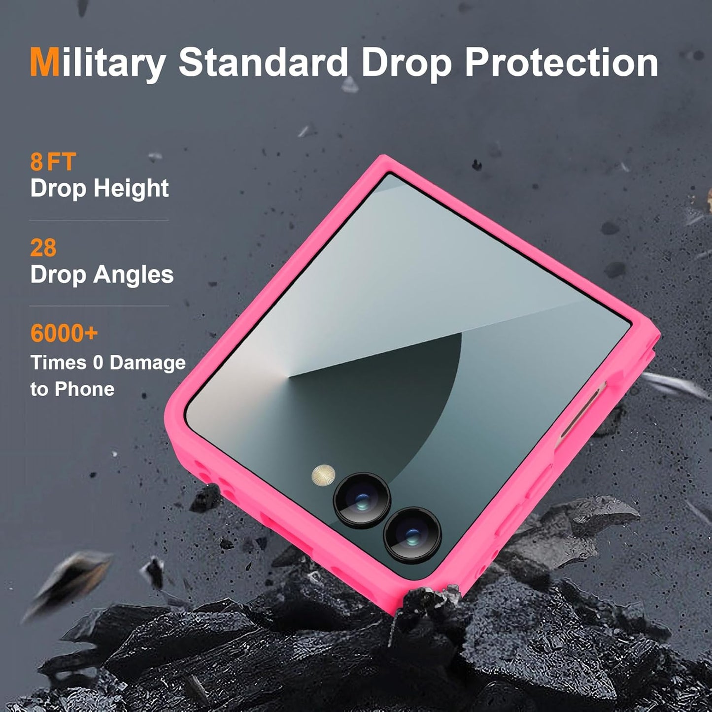 ORETECH Magnetic Shockproof Hot Pink Case for Samsung Galaxy Z Flip 7 NEW