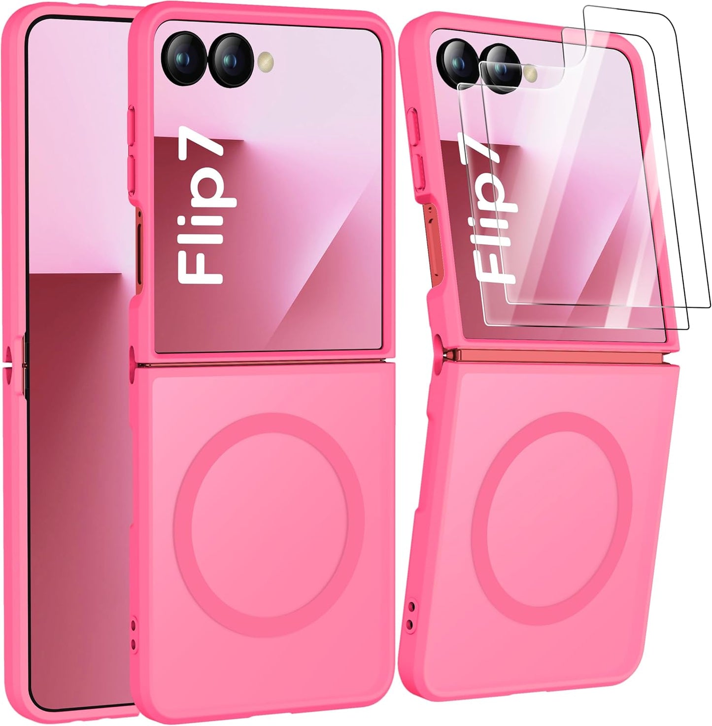 ORETECH Magnetic Shockproof Hot Pink Case for Samsung Galaxy Z Flip 7 NEW