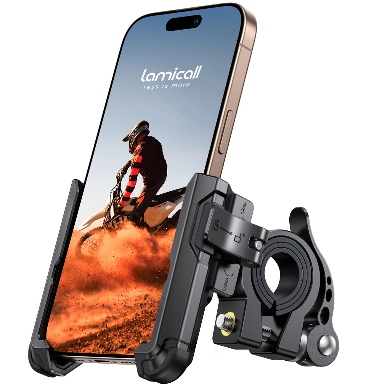 Lamicall Motorcycle Bike Phone Mount Handlebar Holder No Camera Block 1s DEMO