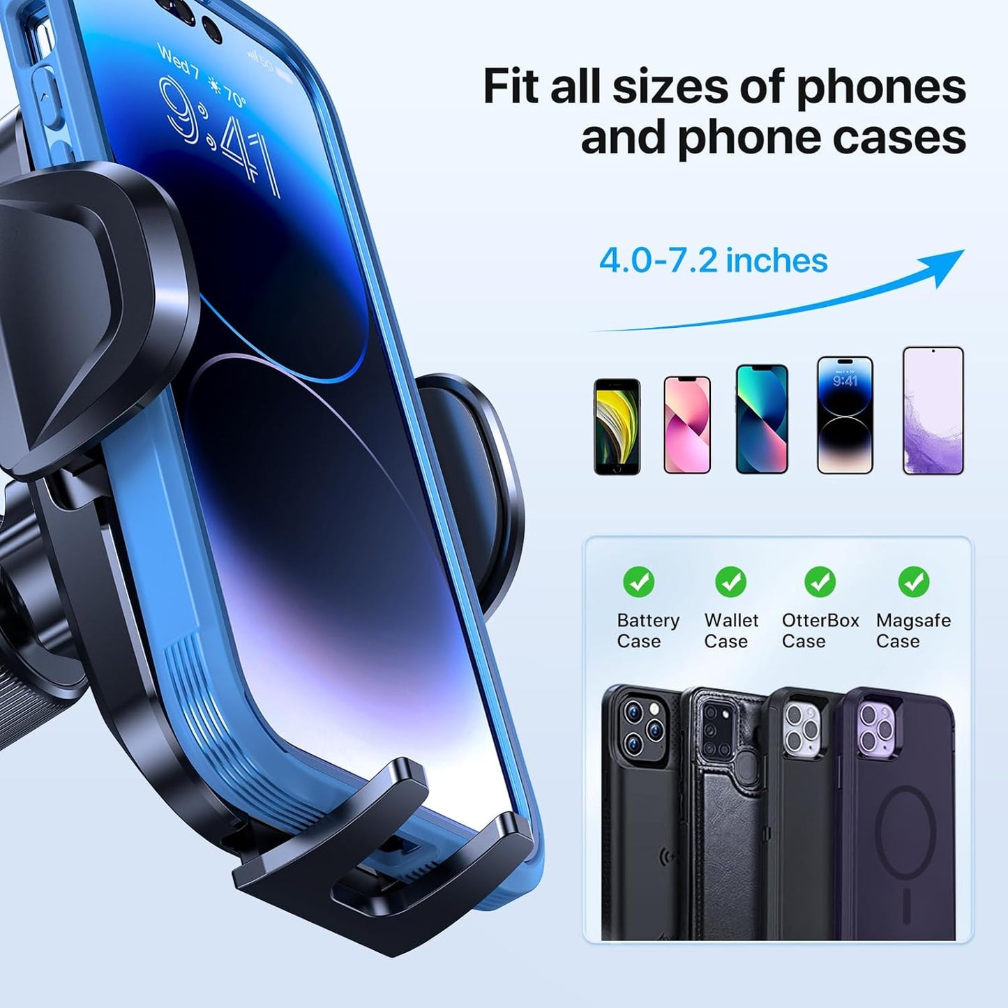 Miracase Universal Dash-Mounted Car Phone Holder in Light Black - Secure DEMO