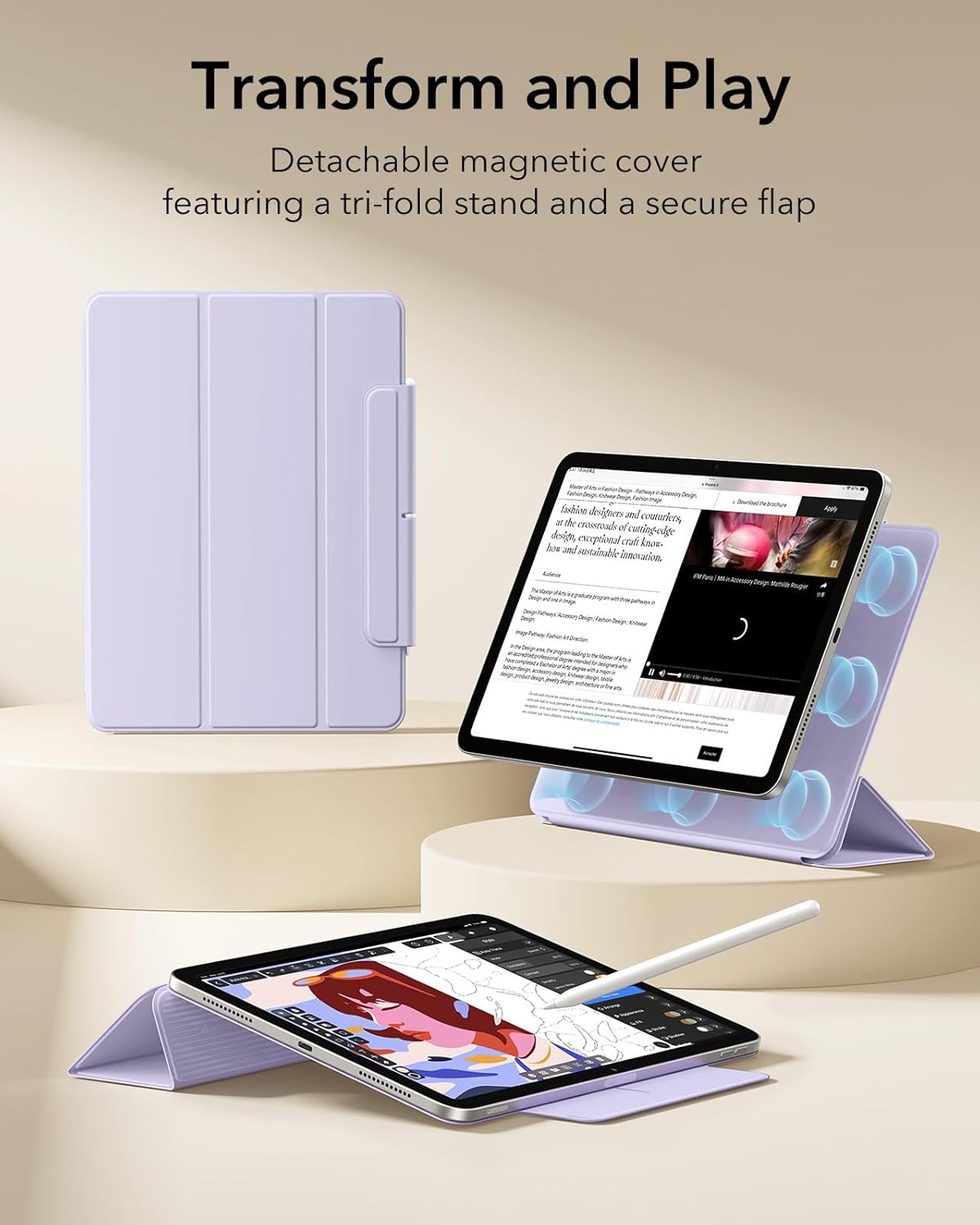 ESR Light Cases Purple iPad Air 13" Protective Case for Pro 12.9 NEW
