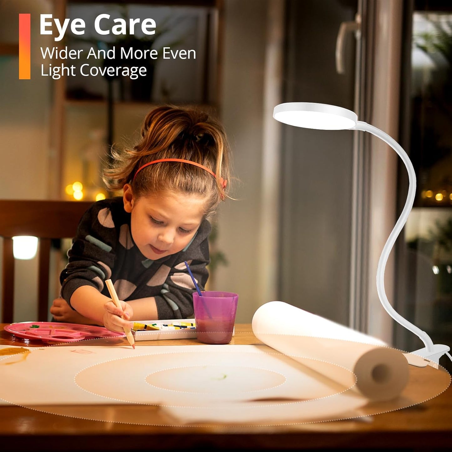 iFalarila LED Desk Lamp with Remote Control, Clip-on Reading Light for DEMO