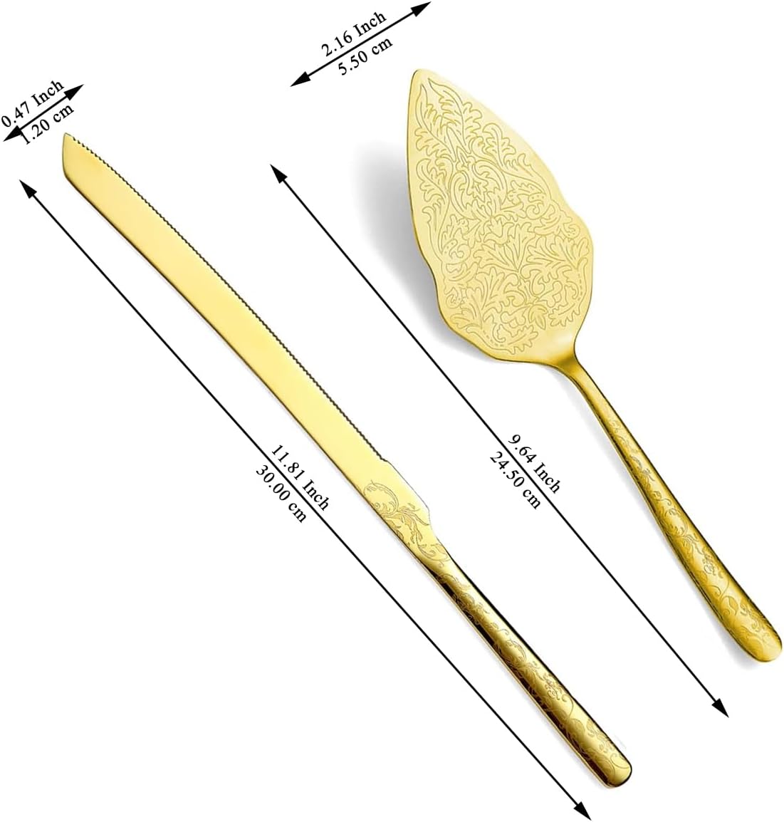 Evanda Gold Wedding Cake Spatula Titanium Angle Plating Unique Pattern NEW