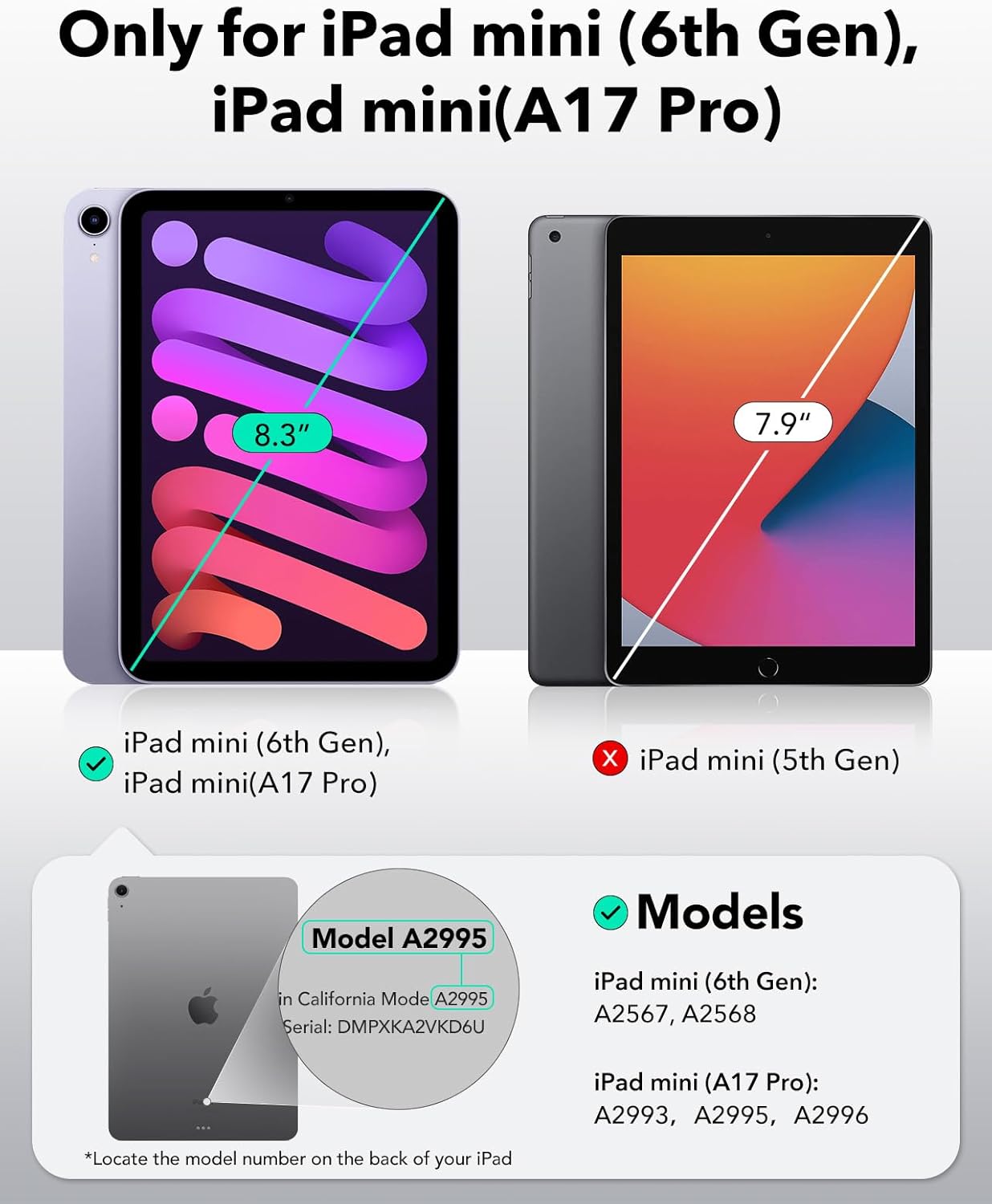 ESR Transparent Screen Protector for iPad Mini 7 & Air 17 Pro NEW