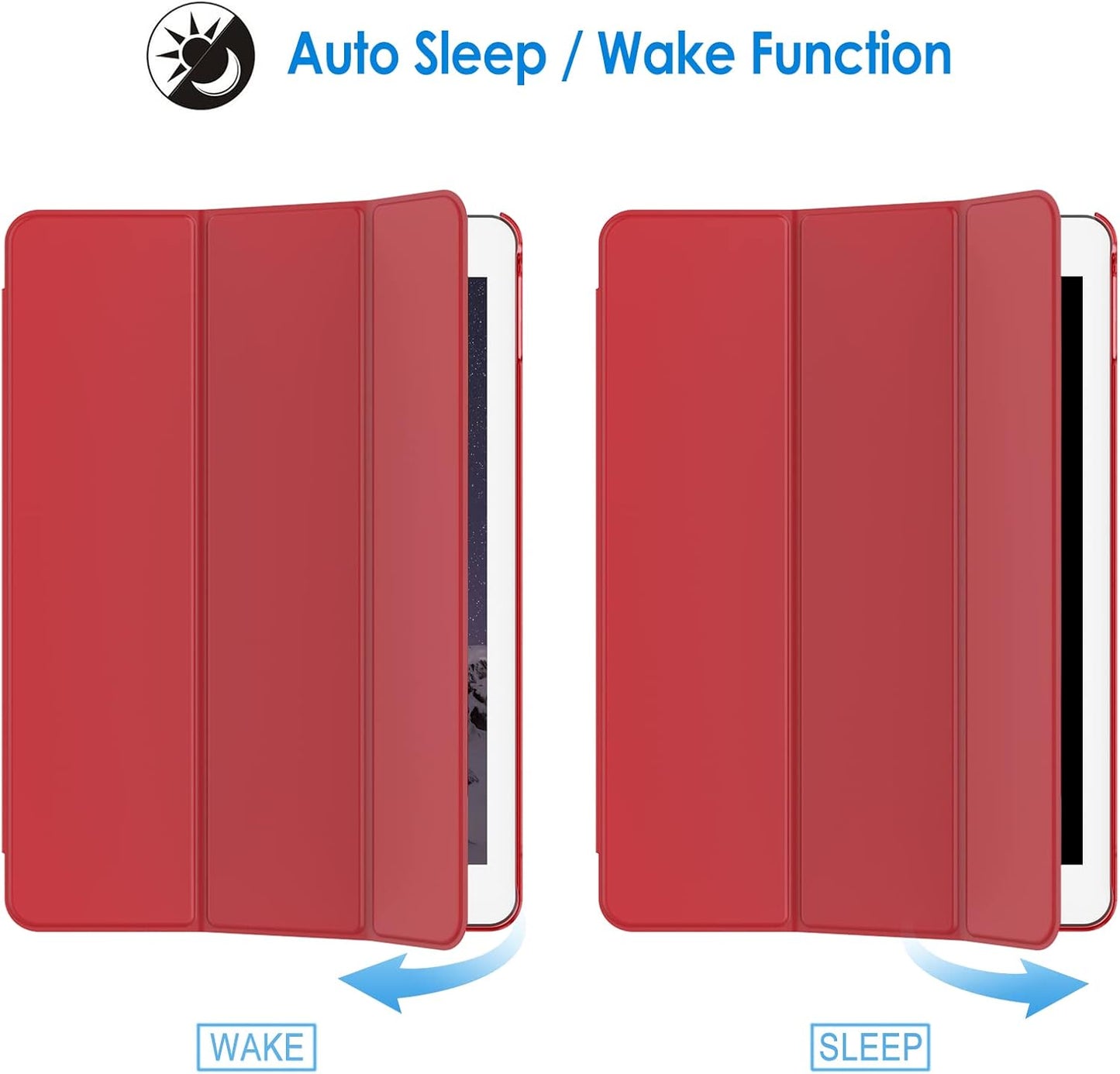JETech Red Cases Smart Cover Auto Wake/Sleep Case for iPad Air 2 NEW