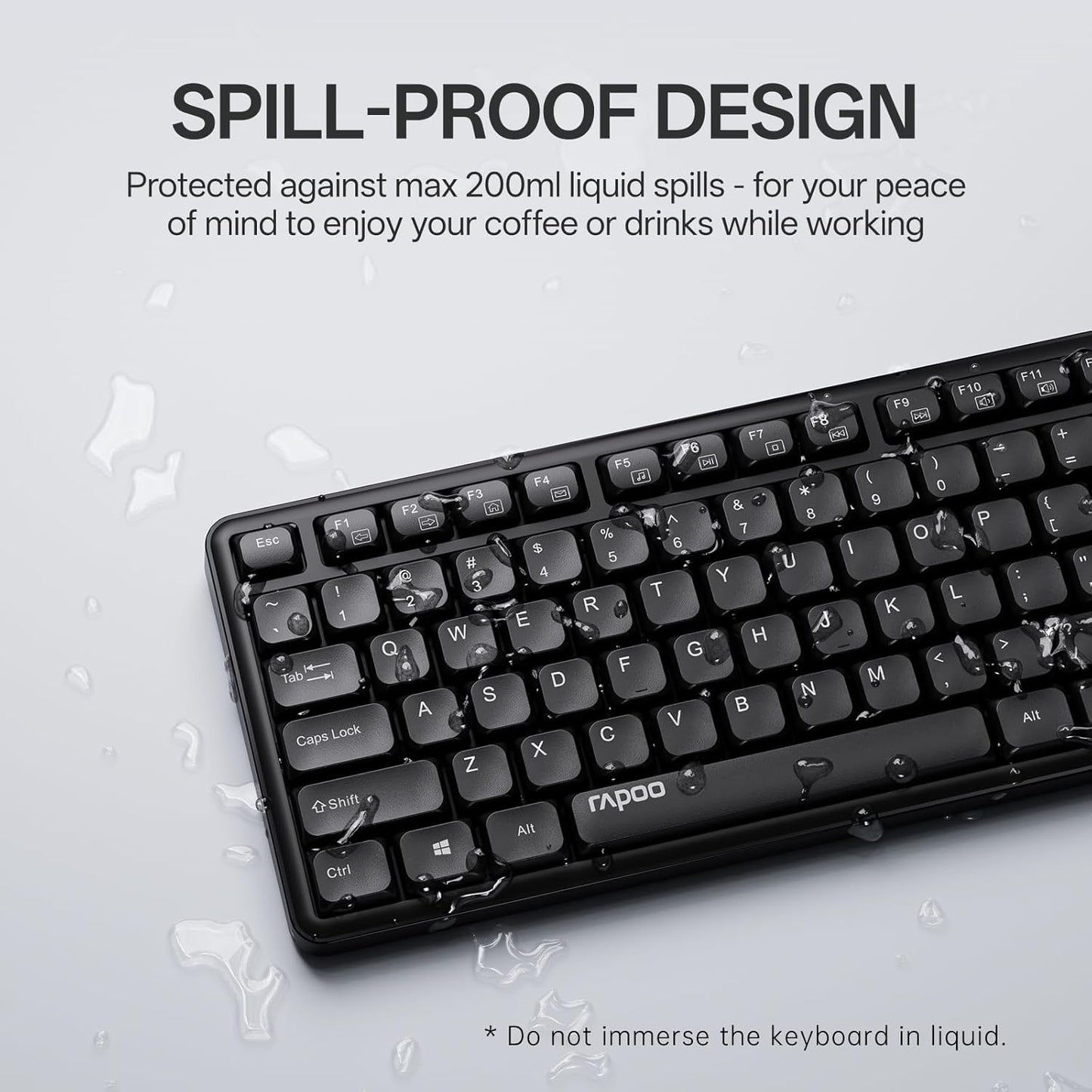 RAPOO Wireless Keyboard and Mouse Combo 2.4GHz USB Receiver DEMO