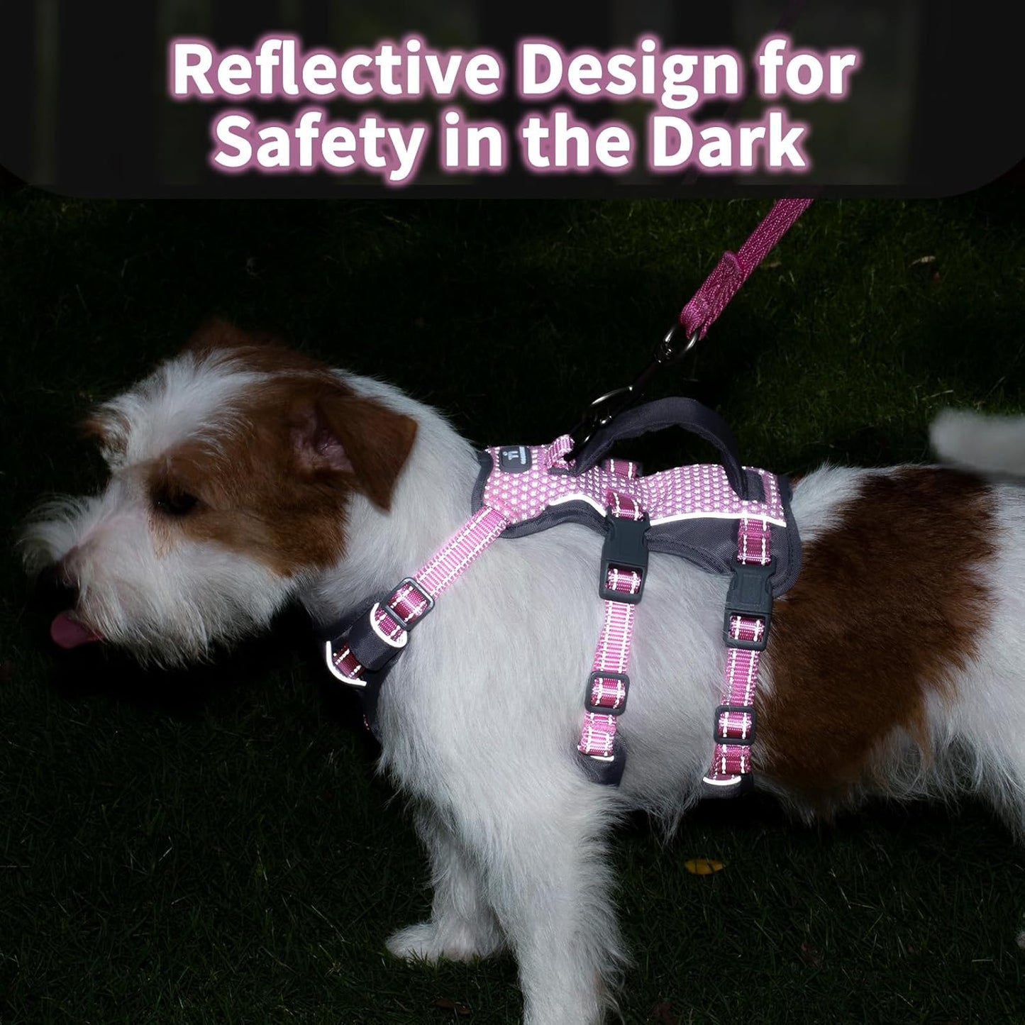 Huntboo Reflective Vest Harnesses Dog Harness Escape Proof Soft Cushion Air NEW