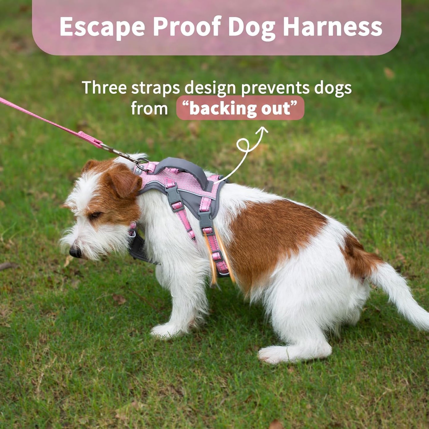 Huntboo Reflective Vest Harnesses Dog Harness Escape Proof Soft Cushion Air NEW