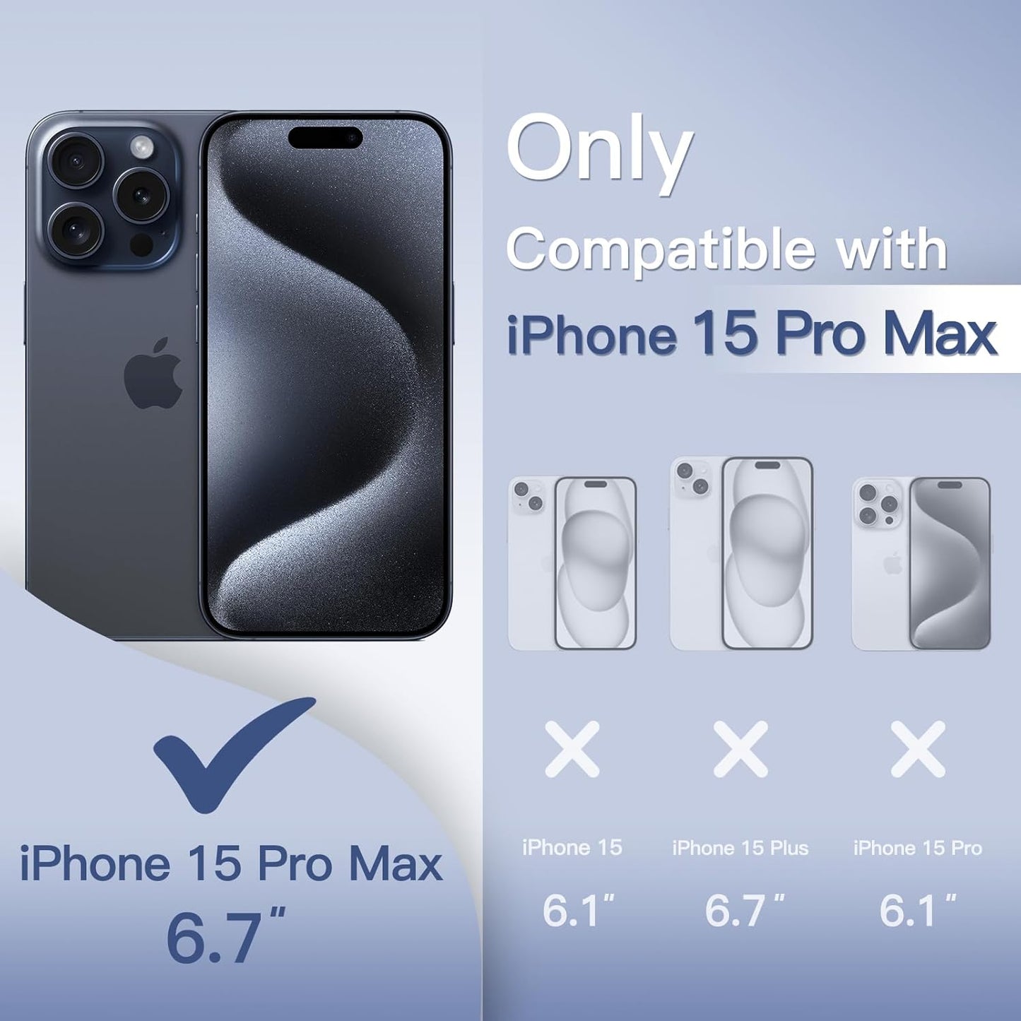 JETech Ultra Basic Cases Slim Case for iPhone 15 Pro Max 6.7-Inch with DEMO