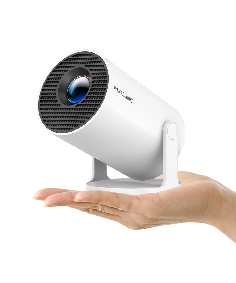 Magcubic Portable Projectors WiFi6 Bluetooth 5.4 Android 11 Projector, White,