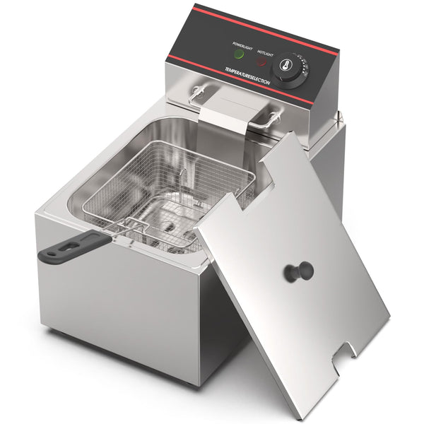 Advwin 8L Electric Deep Fryer, 2500W Countertop Stainless Steel Oil Fryer With B