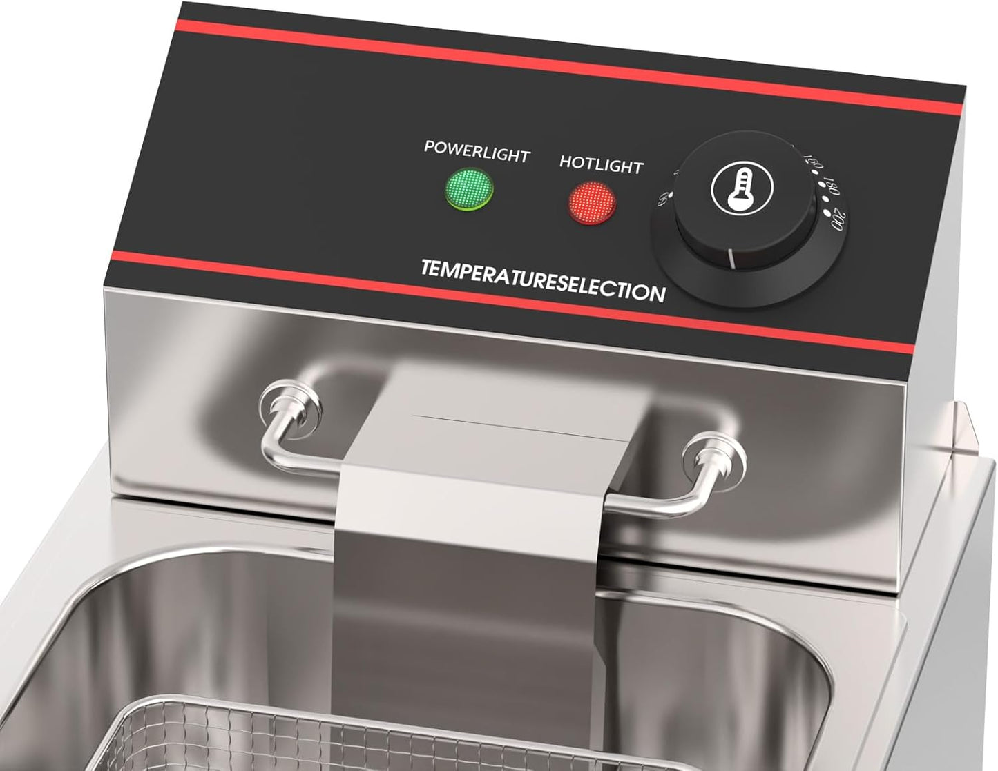 Advwin 8L Electric Deep Fryer, 2500W Countertop Stainless Steel Oil Fryer With B