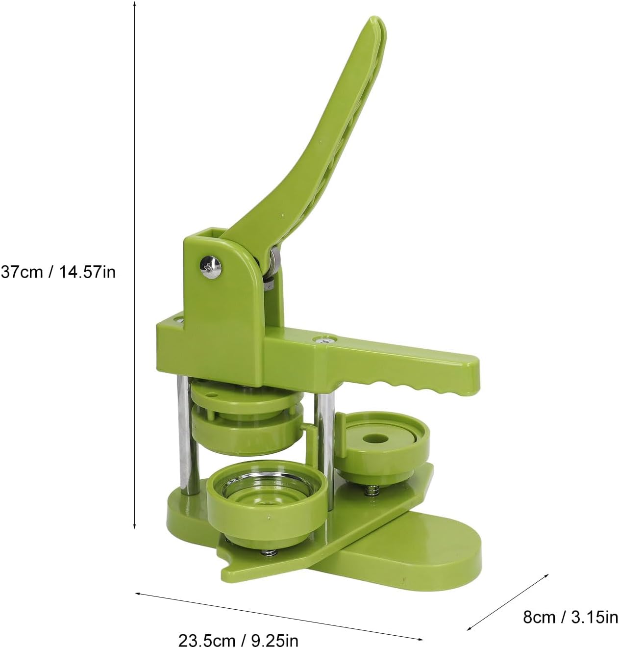 Jectse DIY Round Button Maker Machine Kit, Green 58mm Buttons for Crafting DEMO
