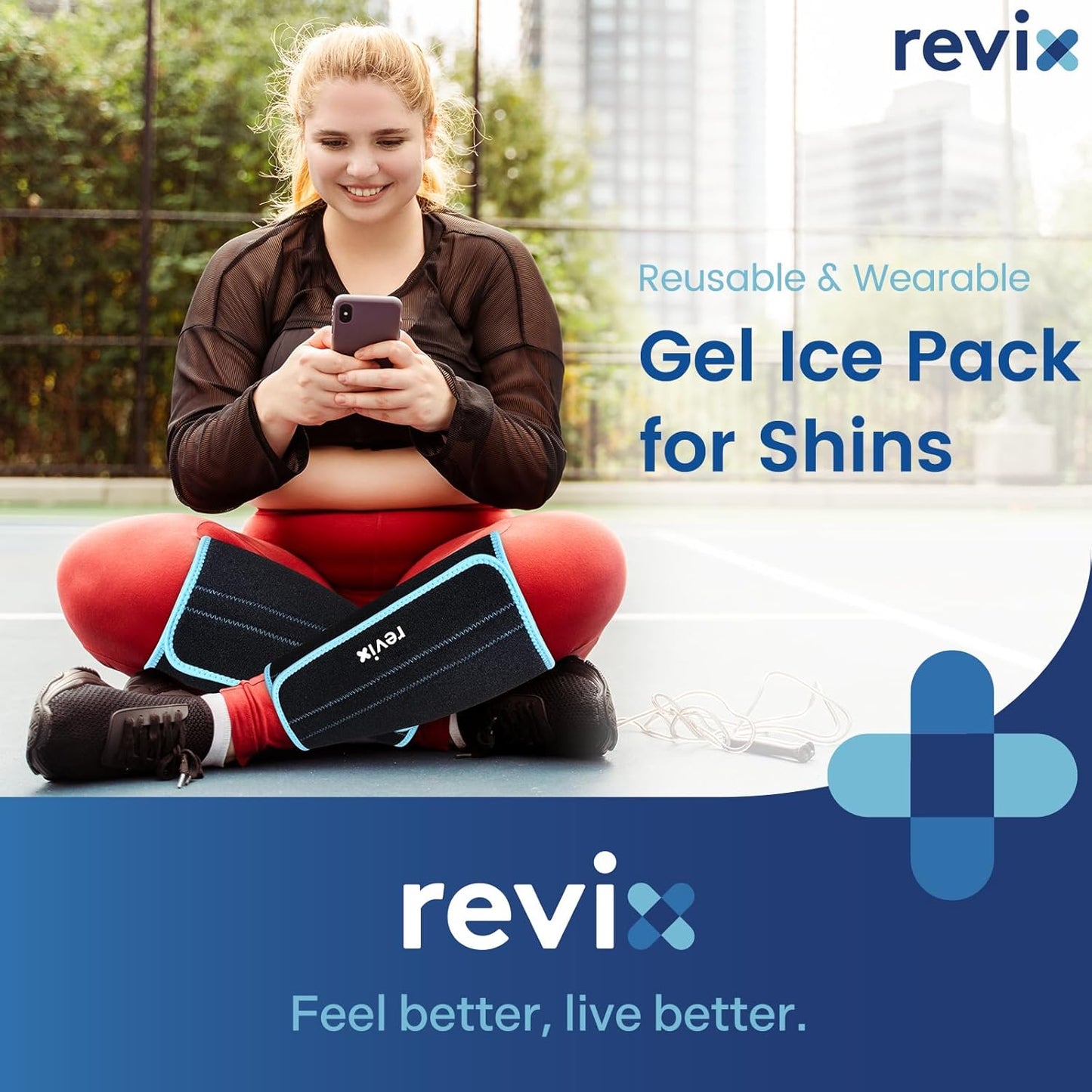 REVIX XL Shin Ice Packs Reusable Gel Cold Pack for Calf Leg Elbow DEMO