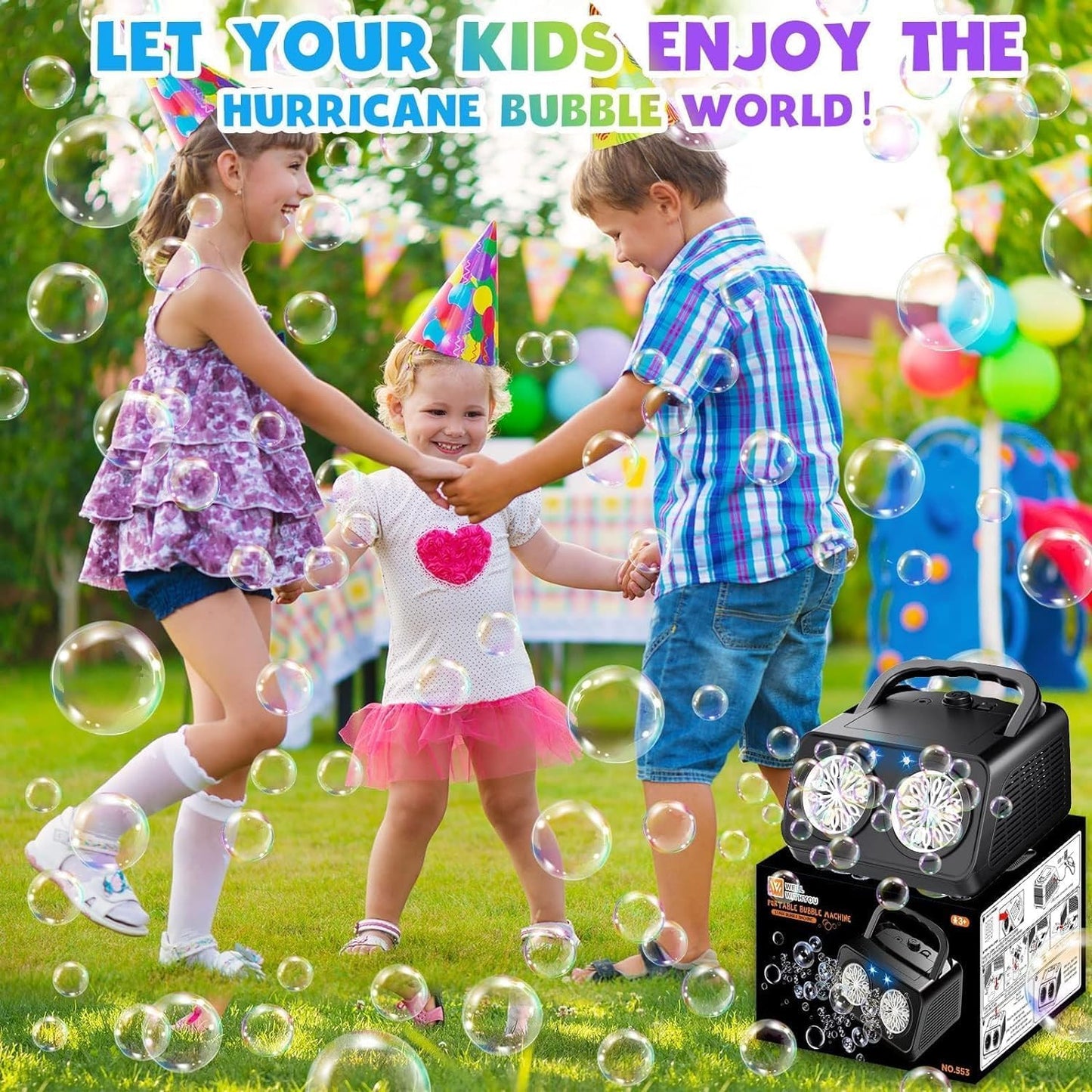 konnitosu Automatic Bubble Machine for Kids Gifts, Black, 15 cm x 9 Size DEMO