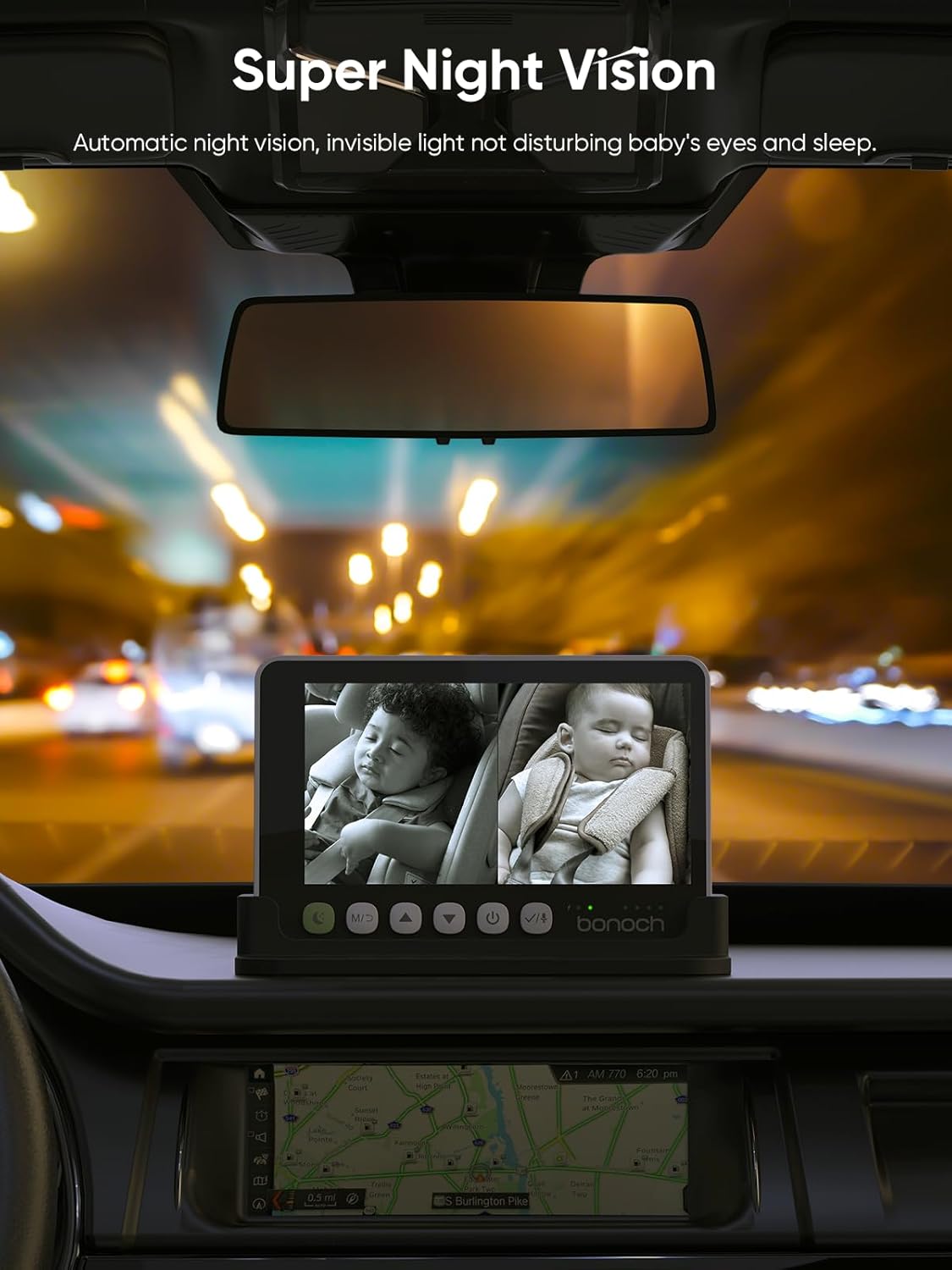 bonoch 360 Degree Rotating Video Monitor for 2 Kids Black-with Cameras DEMO