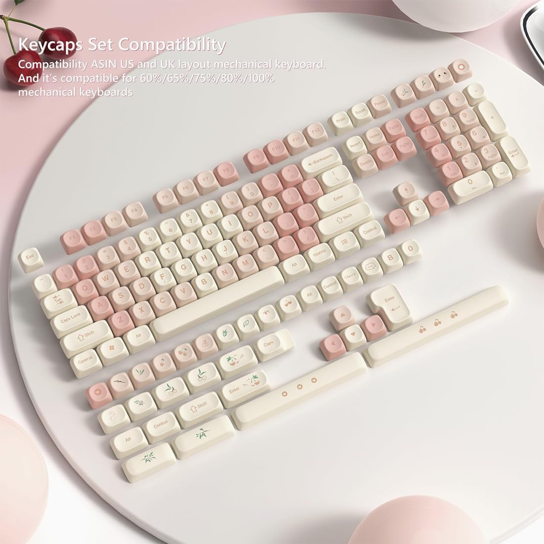 Skidwedy 143-Key PBT Keycaps Set for 60/65/75/100% Mechanical Keyboards, DEMO