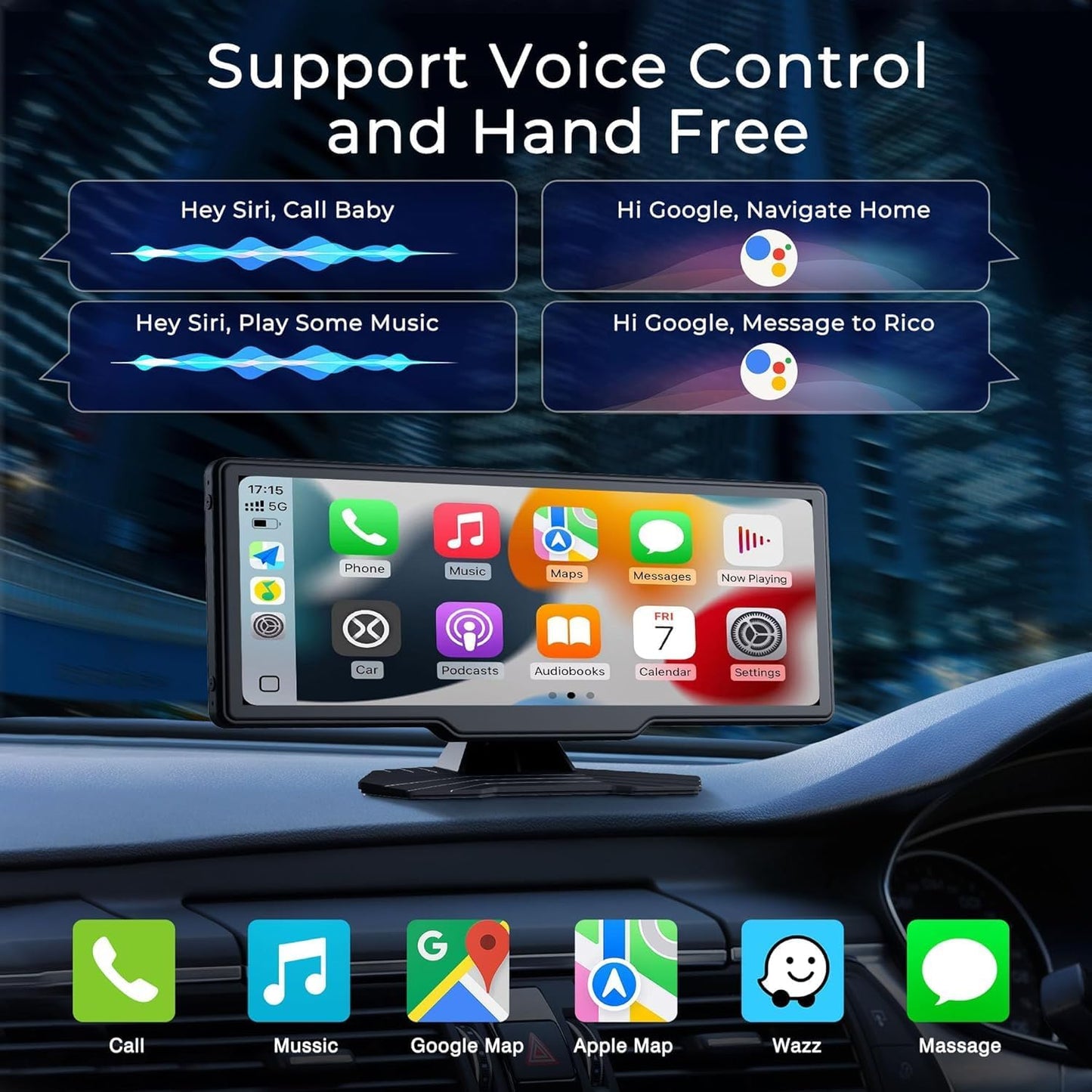 CLZZMZSJ Wireless Carplay Android Auto Touchscreen On-Dash-Monitoring DEMO