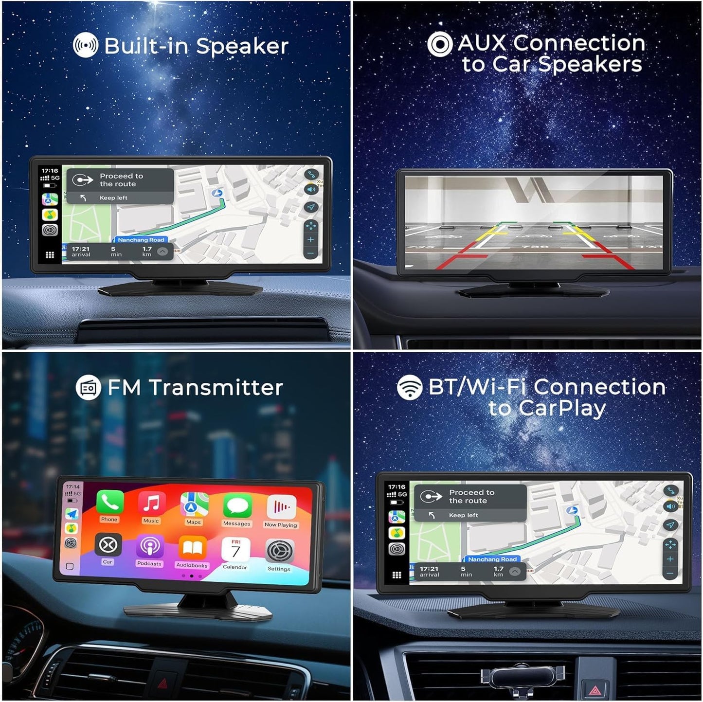 CLZZMZSJ Wireless Carplay Android Auto Touchscreen On-Dash-Monitoring DEMO