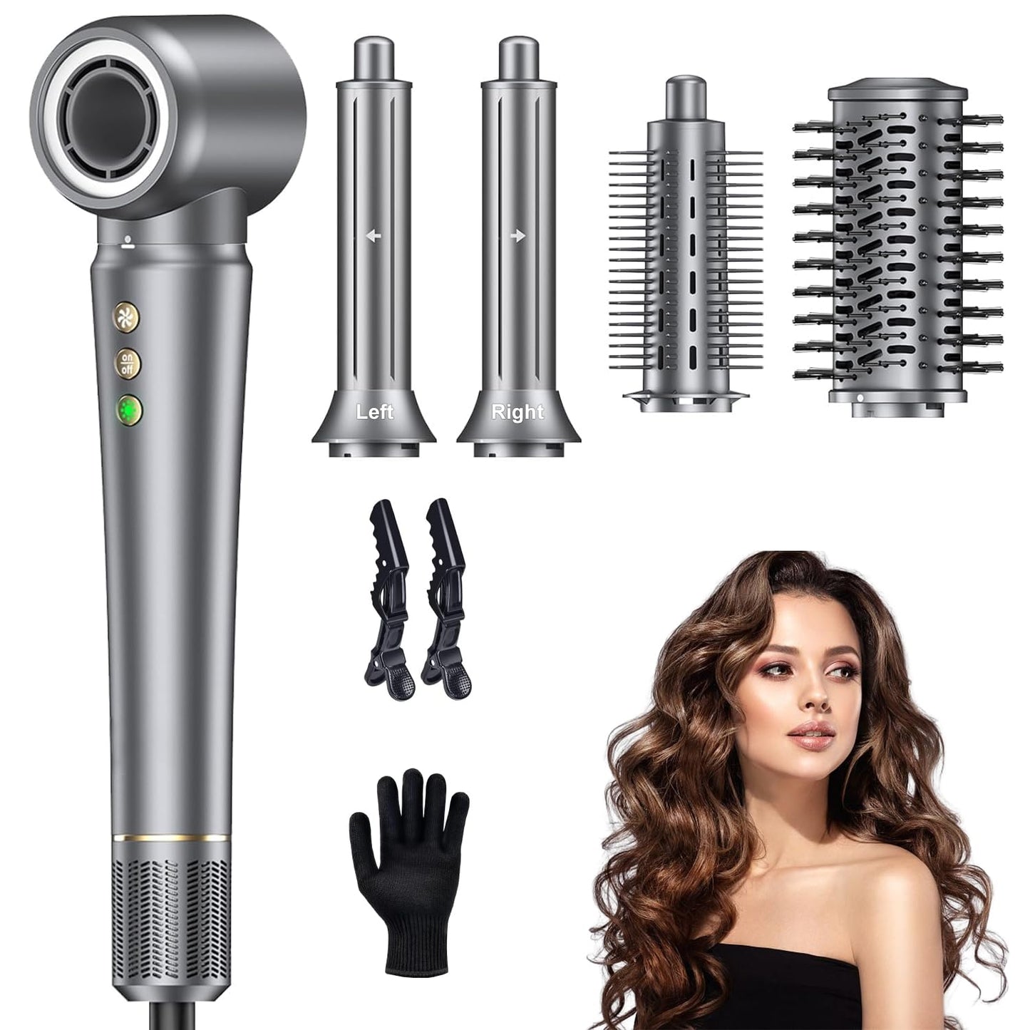 Seyicot 5-in-1 High Speed Hot Air Styler Brush 300M Ions Frizz-Free Hair NEW