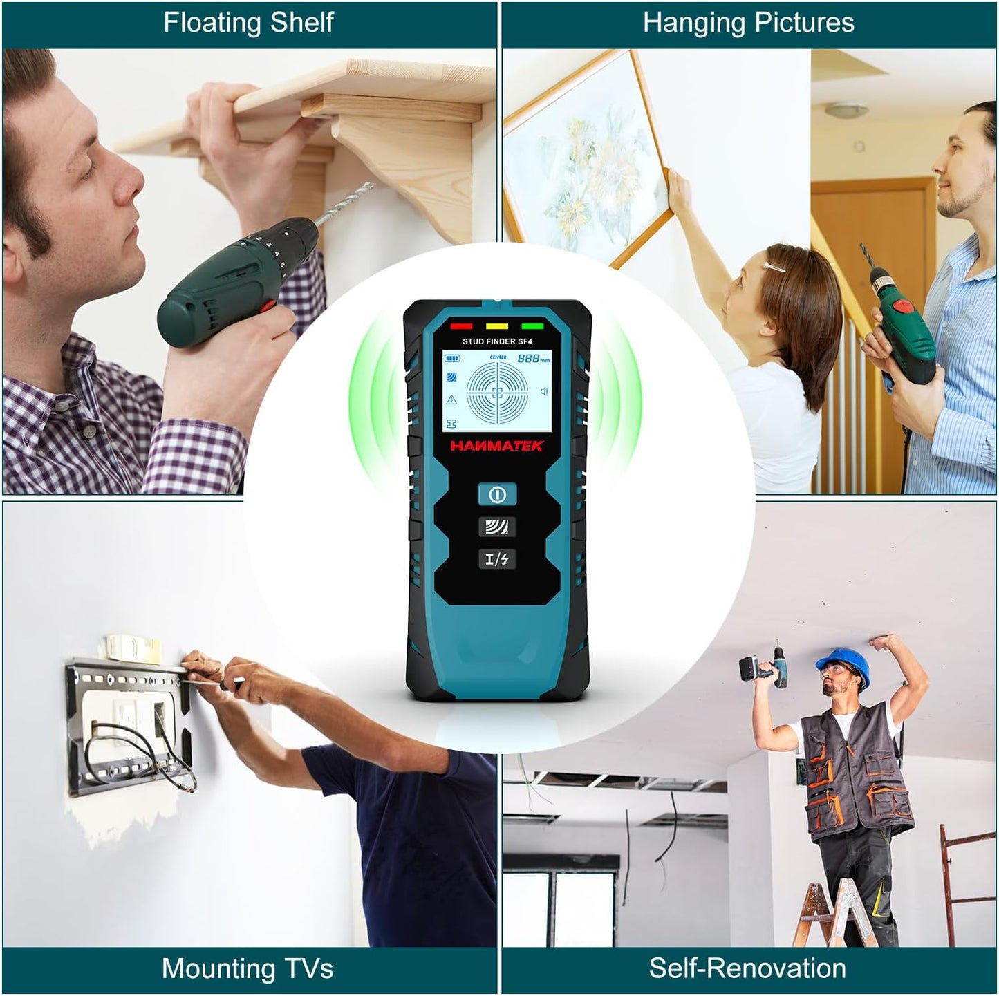HANMATEK 5-in-1 Multifunction Stud Finder Wall Scanner for Home Improvement NEW