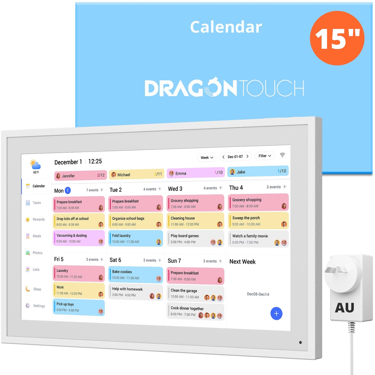 Dragon Touch Wall Calendars 15.6" Digital Calendar for 2026 Full HD DEMO