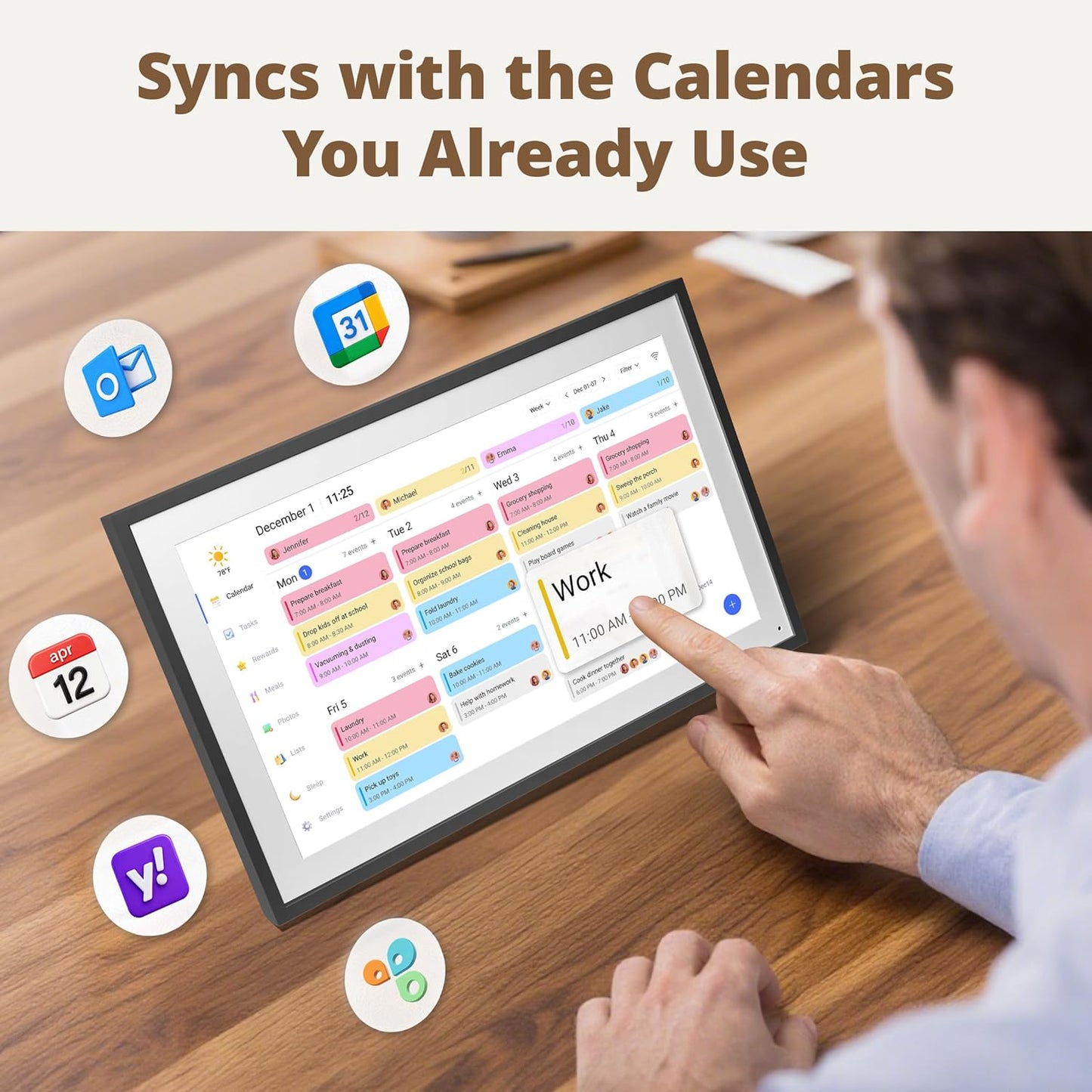Dragon Touch Wall Calendars 15.6" Digital Calendar for 2026 Full HD DEMO
