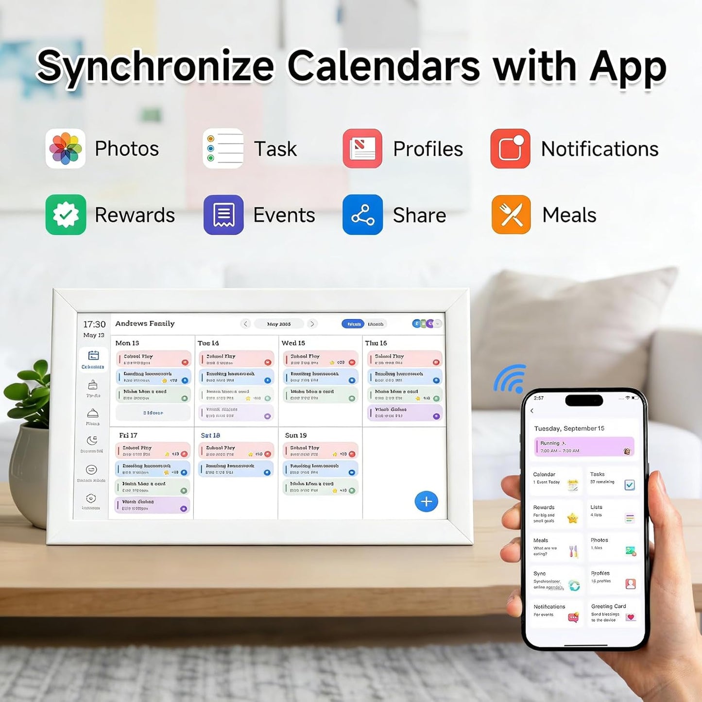 AILRINNI 15.6 Wall Planners Inch Digital Calendar Planner Smart Photo DEMO