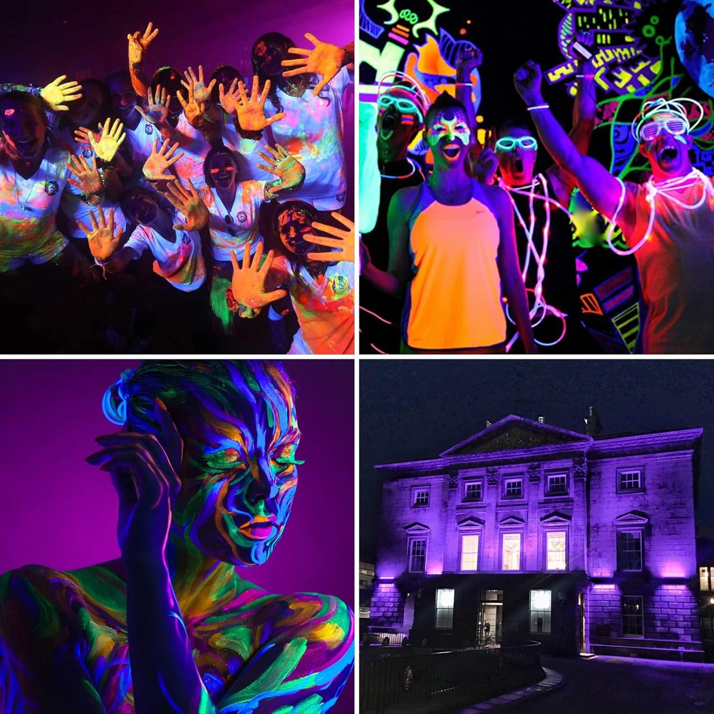 MEEKBOS 300W LED Blacklight UV Black Lights for Glow Party IP65 Waterproof NEW