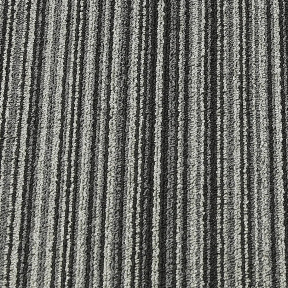 Marlow Heavy Carpets Duty Commercial Carpet Tiles - Black Stripe Flooring NEW