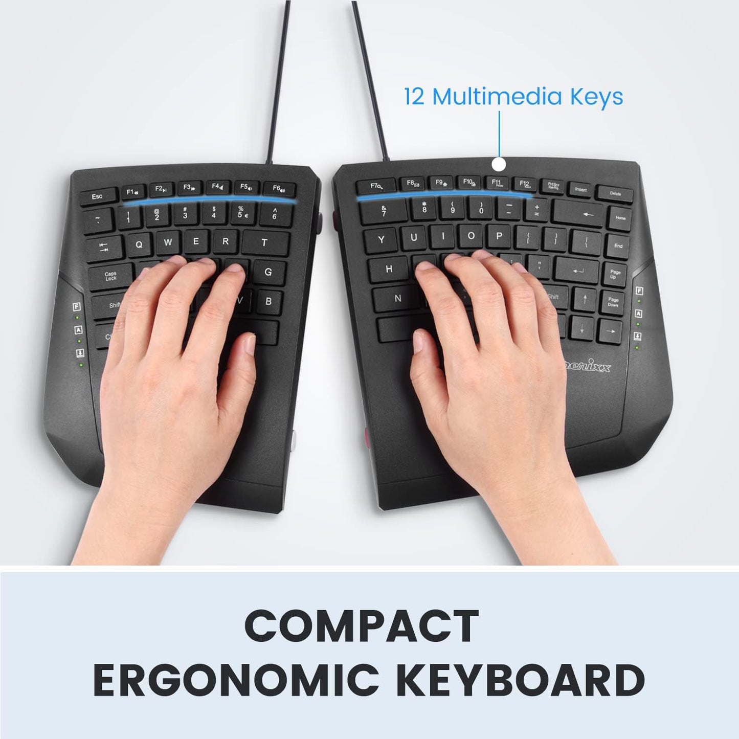 Perixx Wired Keyboards Ergonomic Split Keyboard, Adjustable & Comfortable, NEW