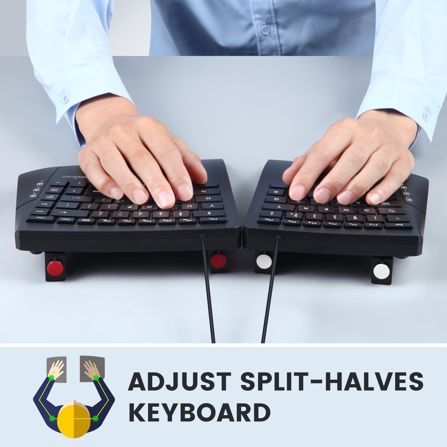 Perixx Wired Keyboards Ergonomic Split Keyboard, Adjustable & Comfortable, NEW