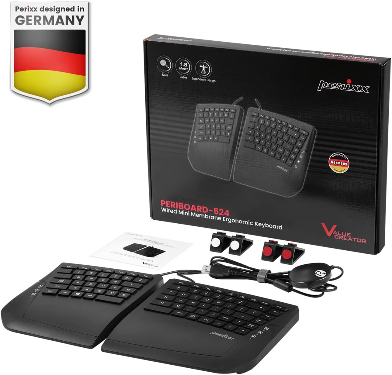 Perixx Wired Keyboards Ergonomic Split Keyboard, Adjustable & Comfortable, NEW
