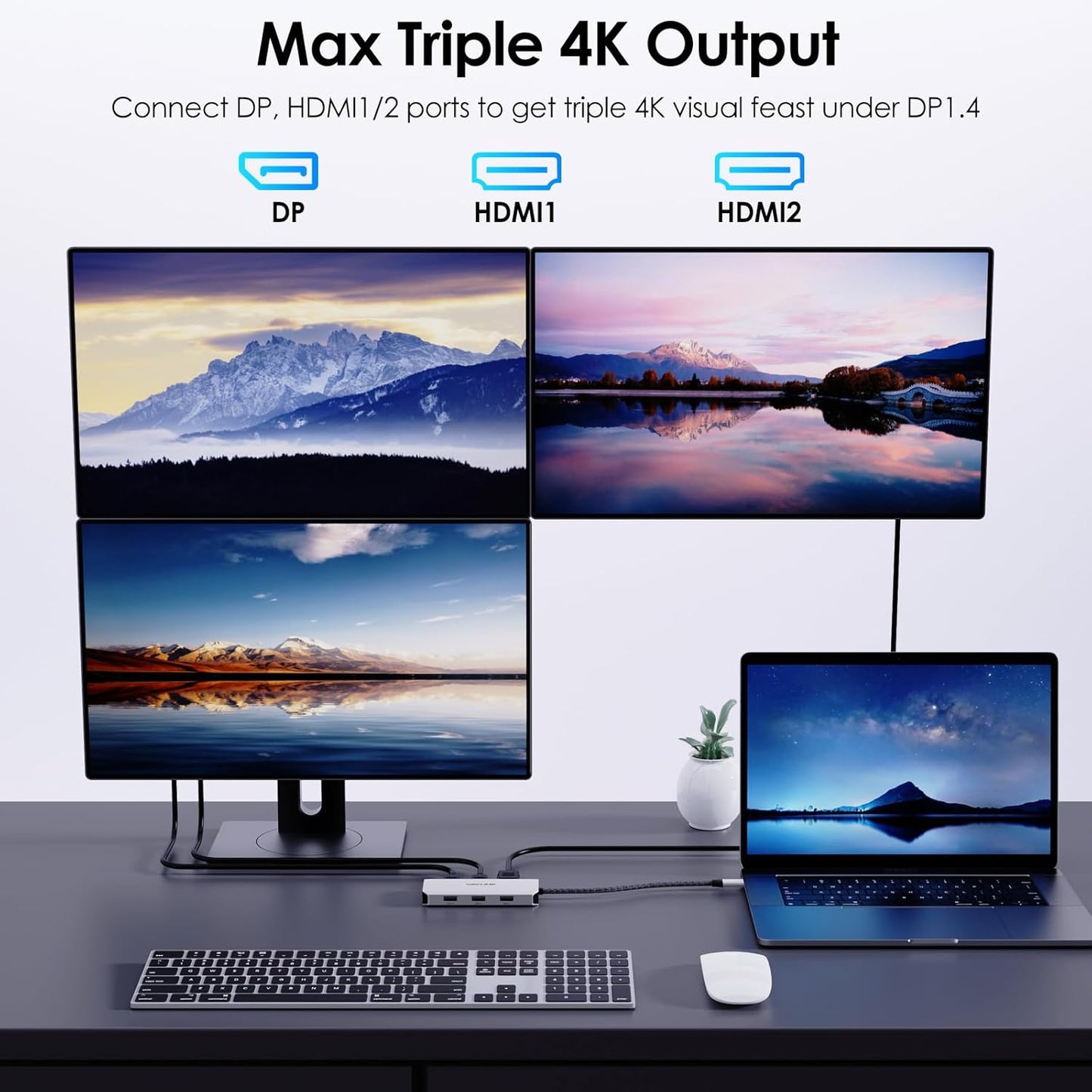 WAVLINK USB-C Quad Display Docking Station 4K Triple Monitor Laptop Dock DEMO
