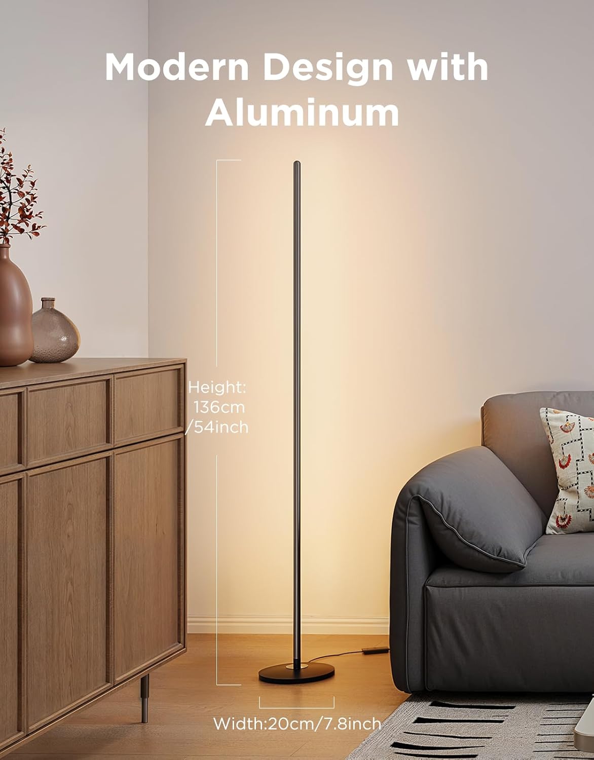 Govee RGBIC Smart Corner Floor Lamp 1000lm Compatible with Alexa Black DEMO