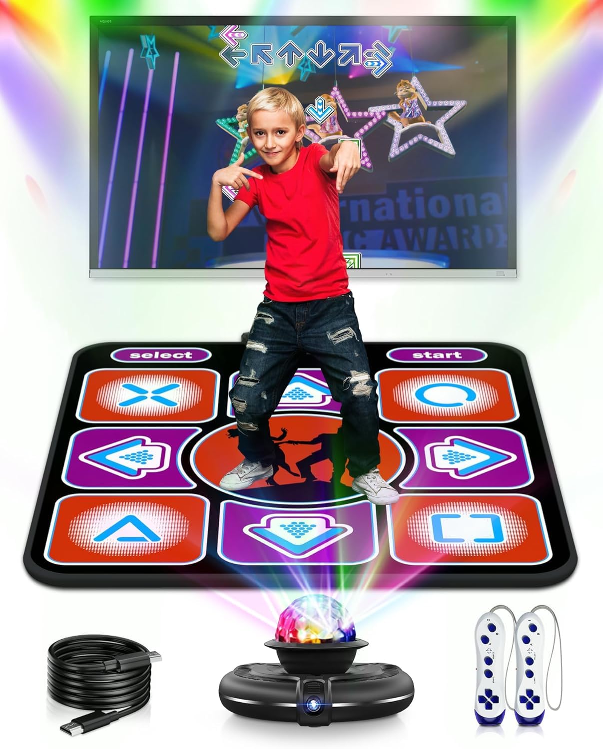 Acelufly Musical Toy Instrument Non-Slip Dance Mat Wireless Controller DEMO