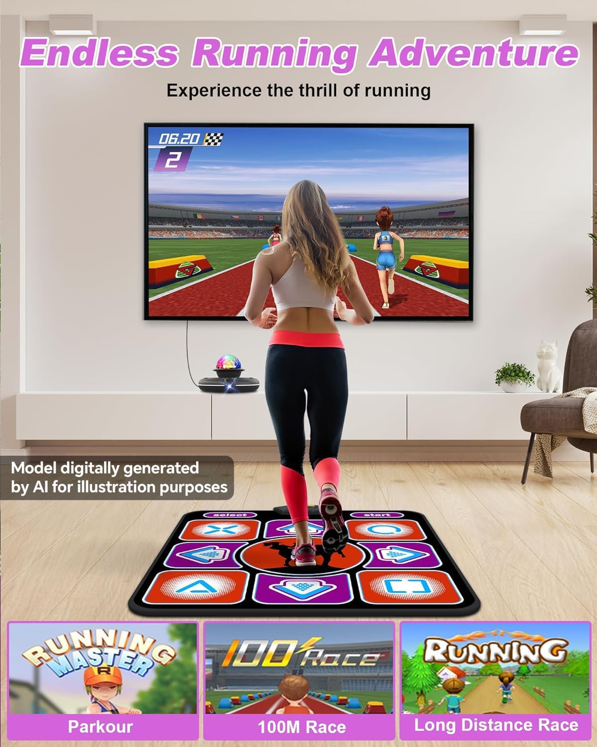 Acelufly Musical Toy Instrument Non-Slip Dance Mat Wireless Controller DEMO