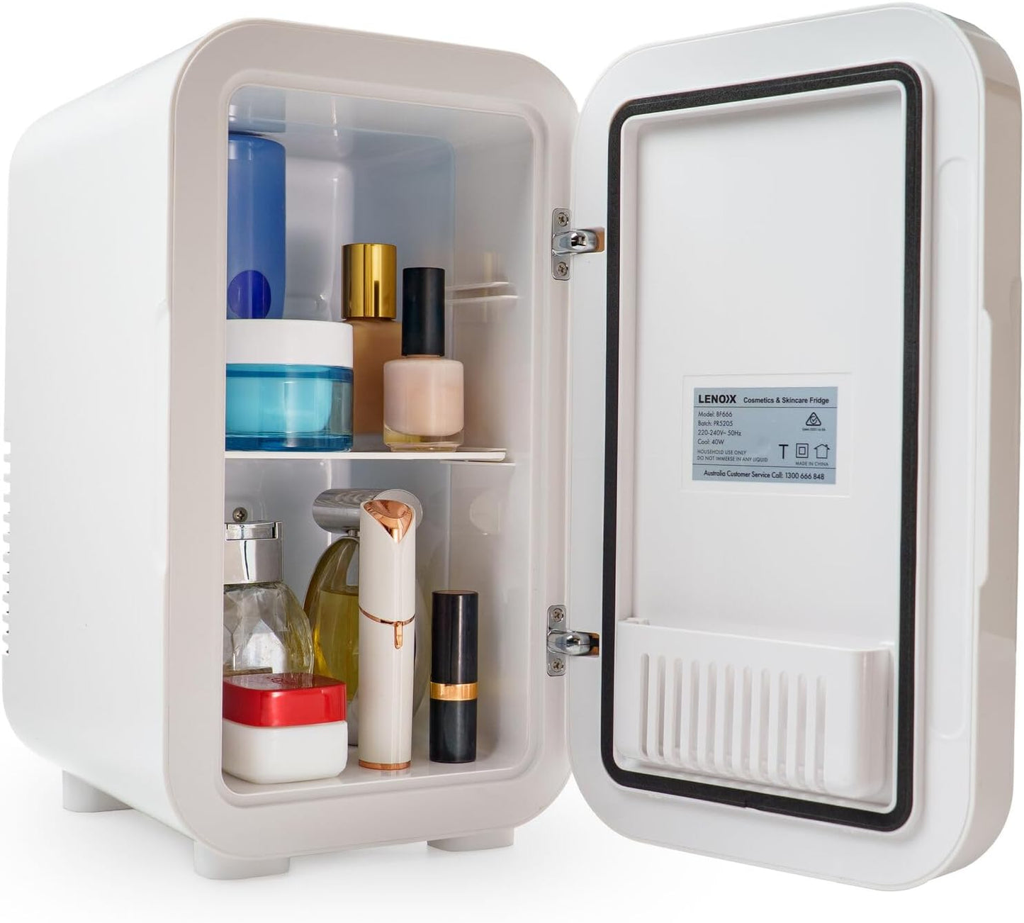 Lenoxx 6L Household Appliances Mini Cosmetic Fridge with Mirror Door and